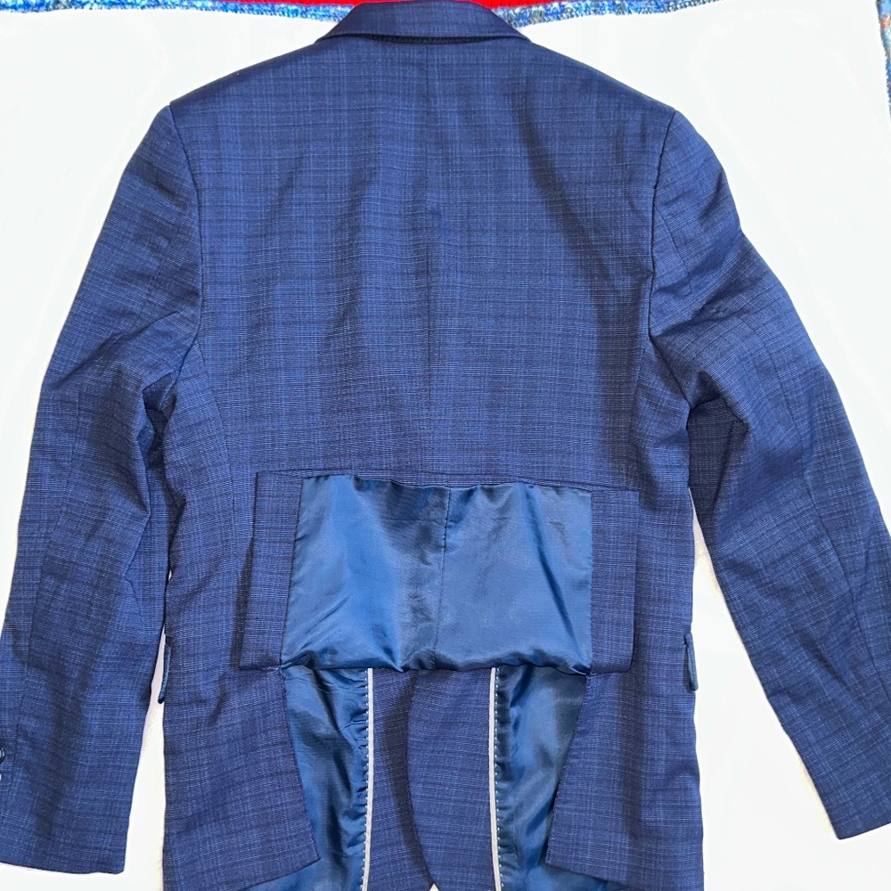 Andrew Marc Kids' Navy Plaid Suit Size 12 - Picture 11 of 16